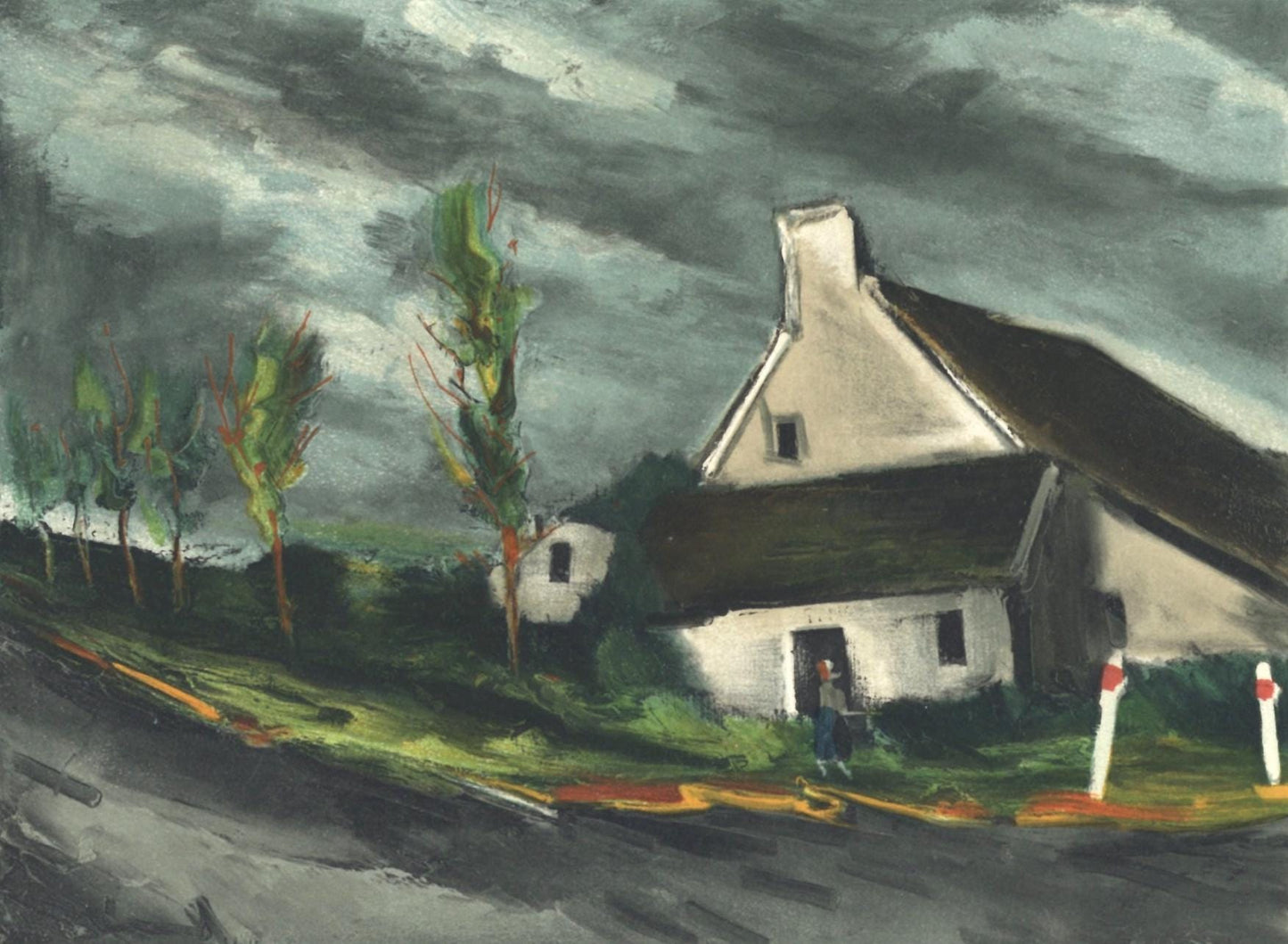 Maurice De Vlaminck, Prs De Beaumont Sur Sarthe, Vlaminck, Signed, Lithograph