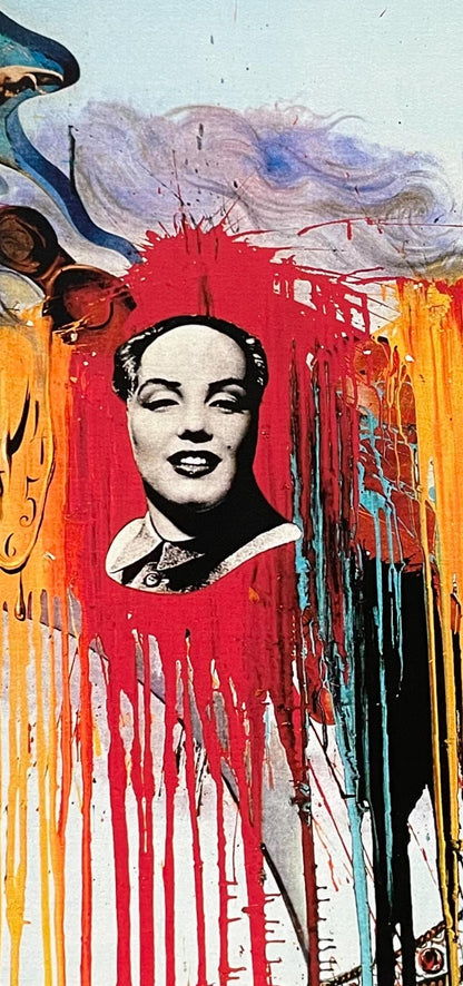 Salvador Dali, Autoportrait (Photomontage "Mao Marilyn" Philippe Halsman), Fac-Smile Signed,