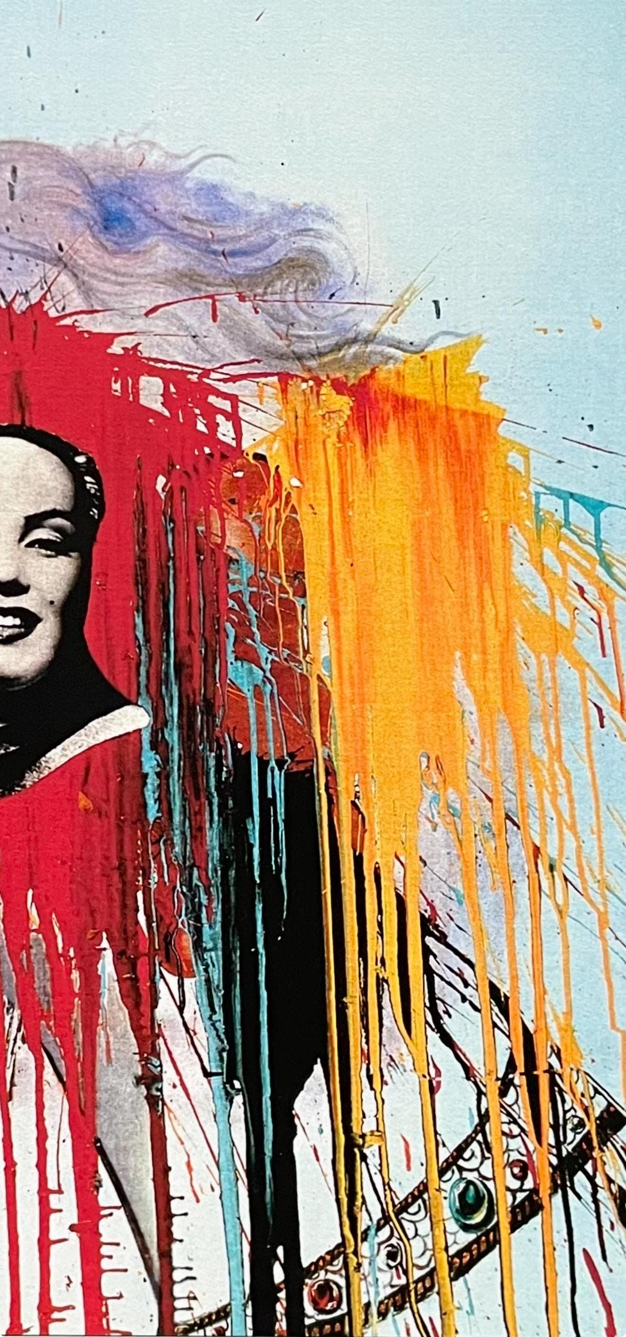 Salvador Dali, Autoportrait (Photomontage "Mao Marilyn" Philippe Halsman), Fac-Smile Signed,