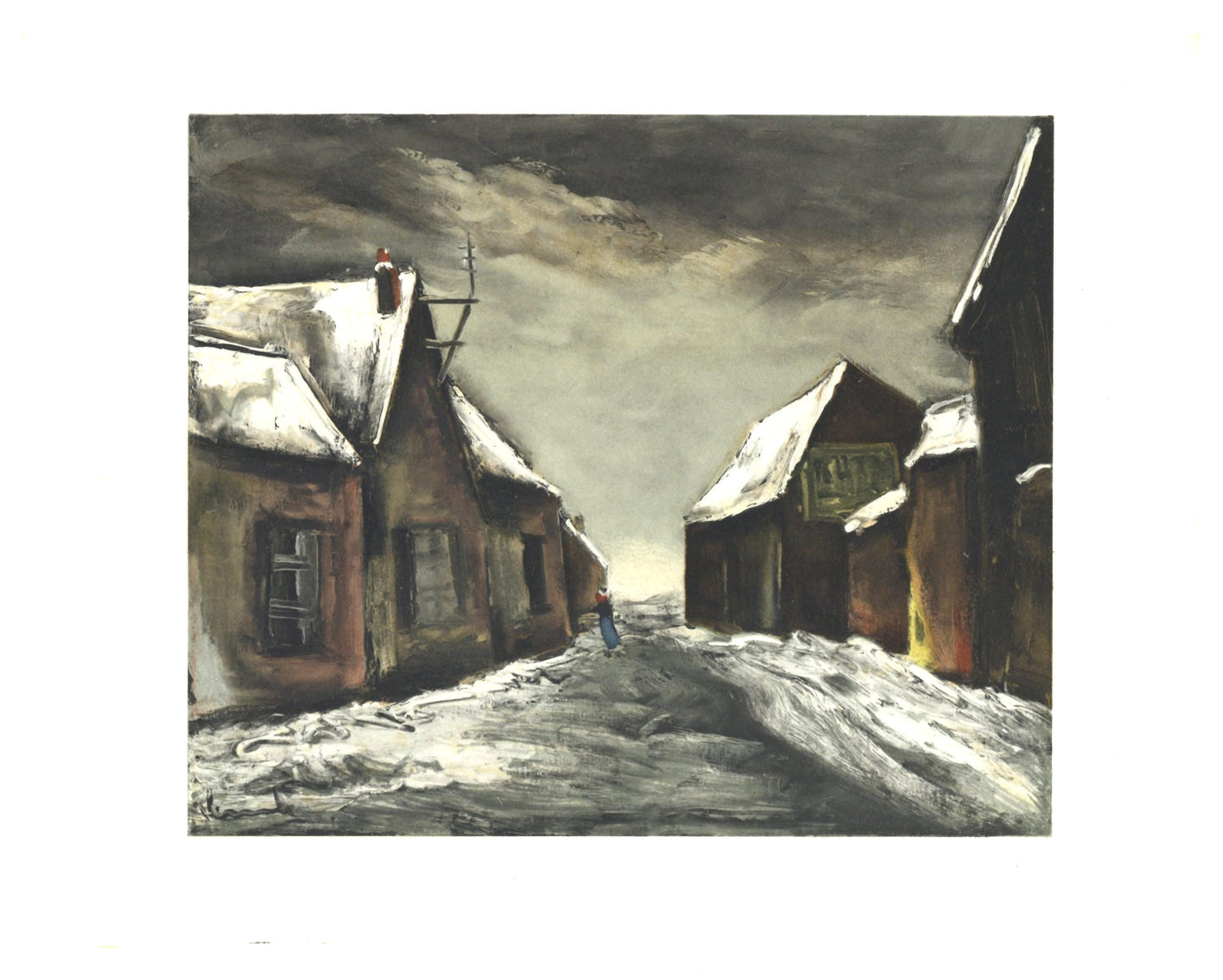 Maurice De Vlaminck, Allainville Sous La Neige, Vlaminck, Signed, Lithograph