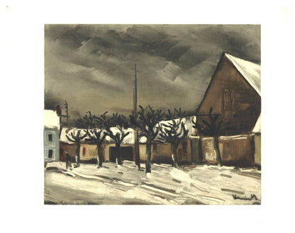 Maurice De Vlaminck, Les Tilleuls Sous La Neige, Vlaminck, Signed, Lithograph