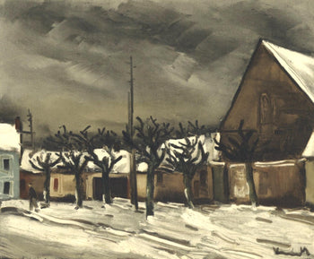 Maurice De Vlaminck, Les Tilleuls Sous La Neige, Vlaminck, Signed, Lithograph