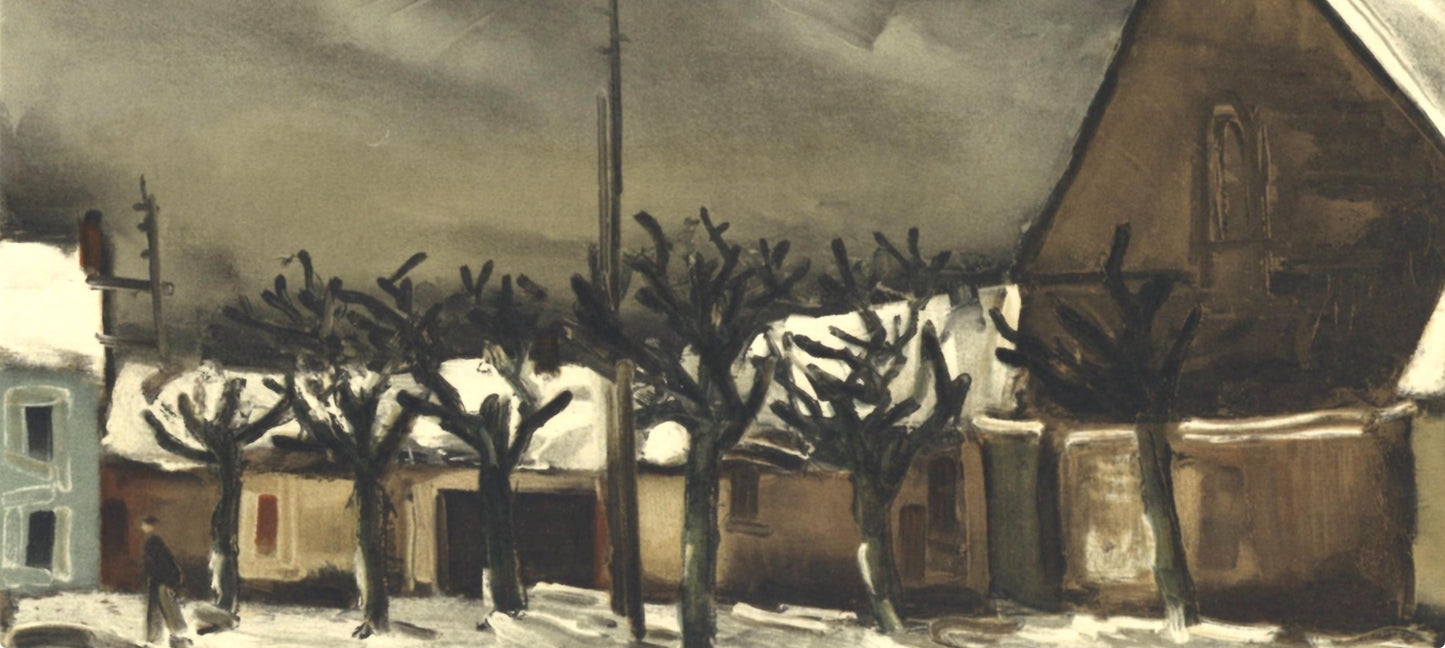 Maurice De Vlaminck, Les Tilleuls Sous La Neige, Vlaminck, Signed, Lithograph