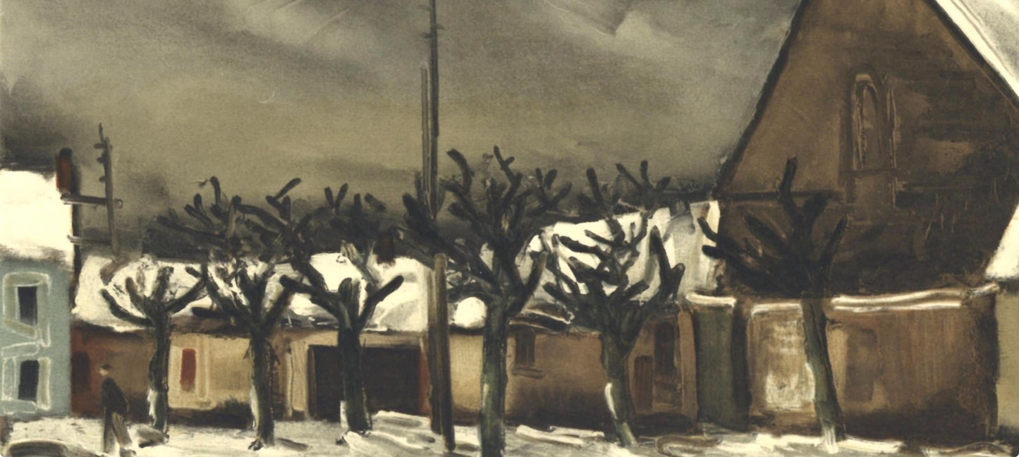 Maurice De Vlaminck, Les Tilleuls Sous La Neige, Vlaminck, Signed, Lithograph