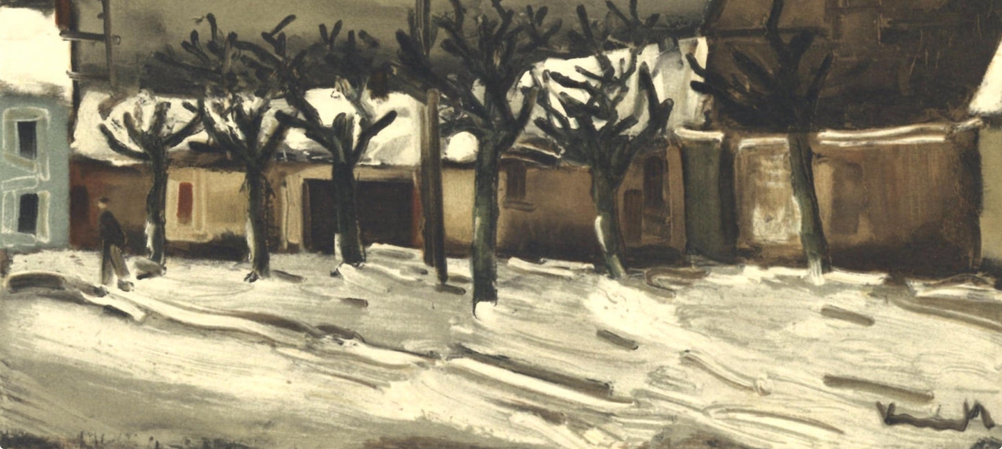 Maurice De Vlaminck, Les Tilleuls Sous La Neige, Vlaminck, Signed, Lithograph