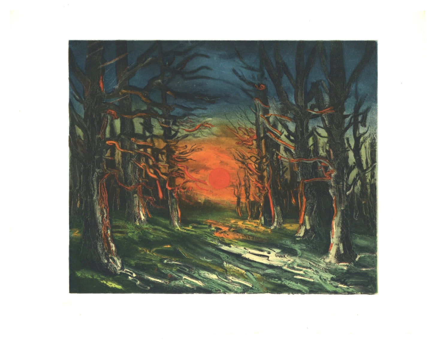 Maurice De Vlaminck, Coucher De Soleil Fort De Senonches, Vlaminck, Signed, Lithograph