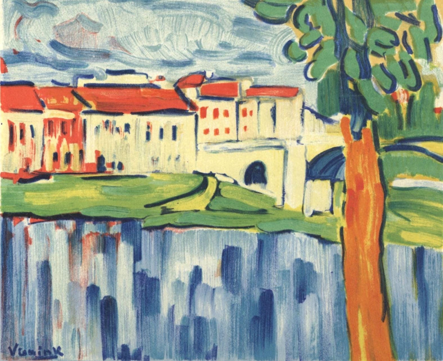 Maurice De Vlaminck, Le Pont De Chatou, Vlaminck, Signed, Lithograph