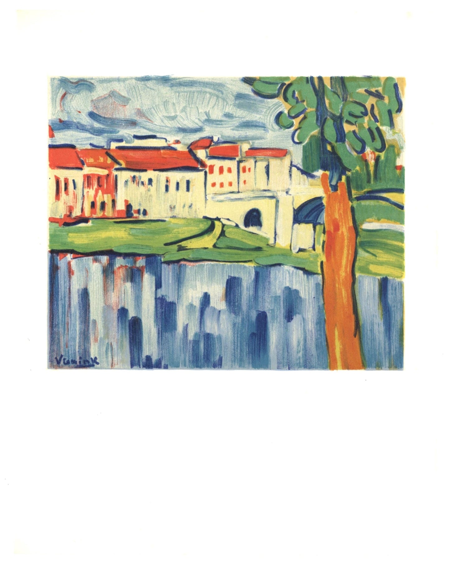 Maurice De Vlaminck, Le Pont De Chatou, Vlaminck, Signed, Lithograph