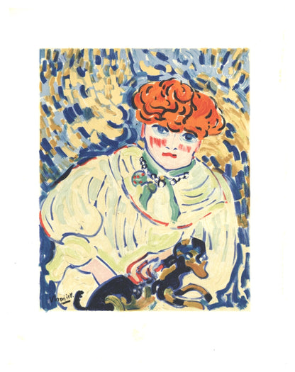 Maurice De Vlaminck, Femme Au Chien, Vlaminck, Signed, Lithograph