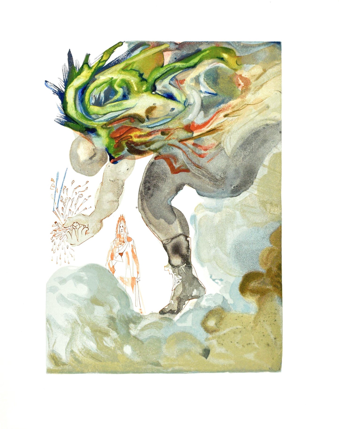 Salvador Dali, Inferno Xxxi (Michler/Lpsinger 1039-1138; Field 189-200), La Divina Commedia, Woodcut