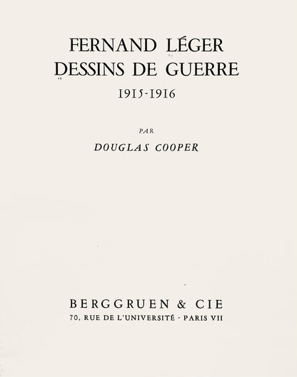 Fernand Lger, Les Foreurs, Dessins de Guerre 1915-16, Lithograph