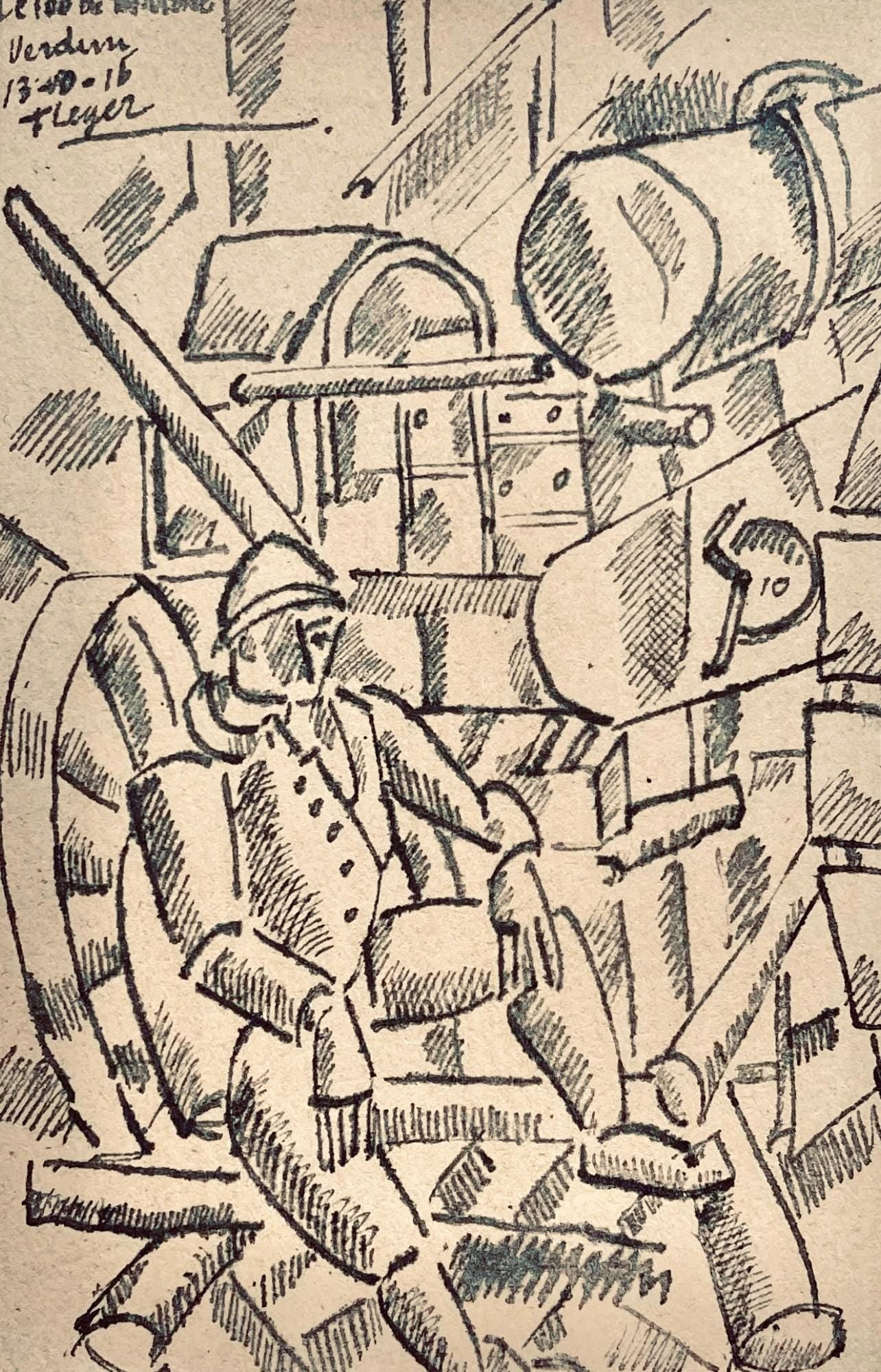 Fernand Lger, Le 100 De Marine, Dessins De Guerre 1915-16, Lithograph