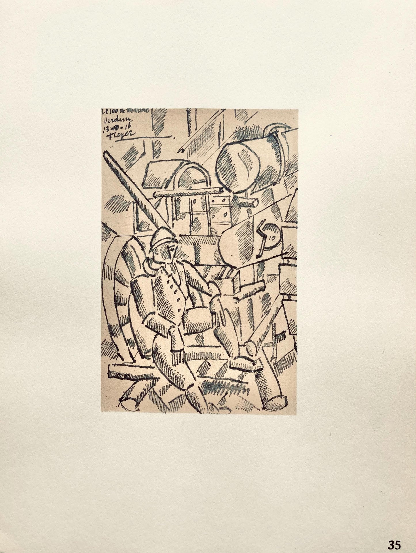 Fernand Lger, Le 100 De Marine, Dessins De Guerre 1915-16, Lithograph