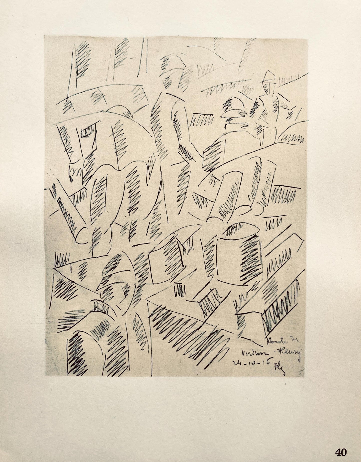 Fernand Lger, Sur La Route De Fleury: Sapeurs Au Travail, Dessins De Guerre 1915-16, Lithograph
