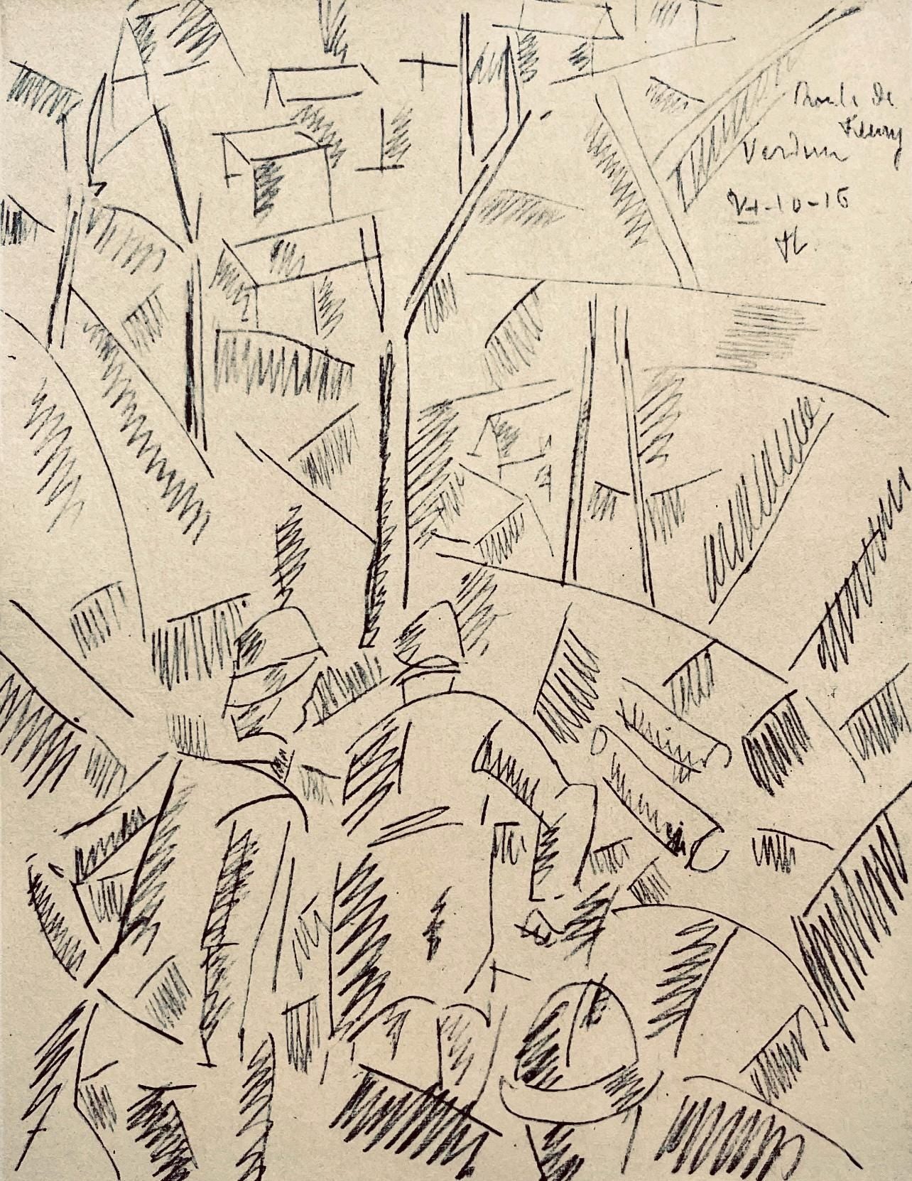 Fernand Lger, Sur La Route De Fleury: Sapeurs Au Travail, Dessins De Guerre 1915-16, Lithograph