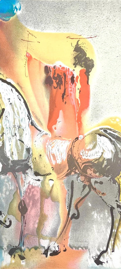 Salvador Dali, Le Chevalier Chrtien, Les Chevaux De Dali, Fac-Simile Signed, Lithograph (After)