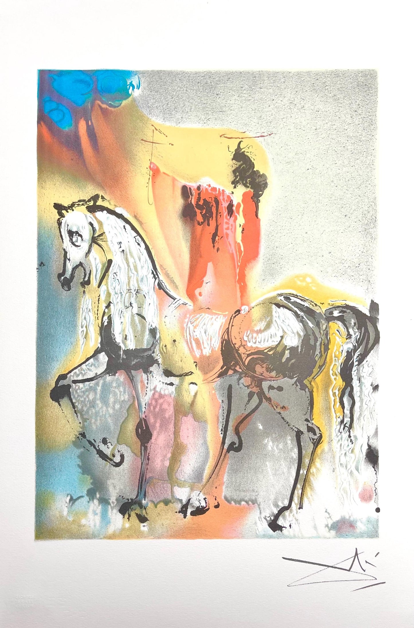 Salvador Dali, Le Chevalier Chrtien, Les Chevaux De Dali, Fac-Simile Signed, Lithograph (After)