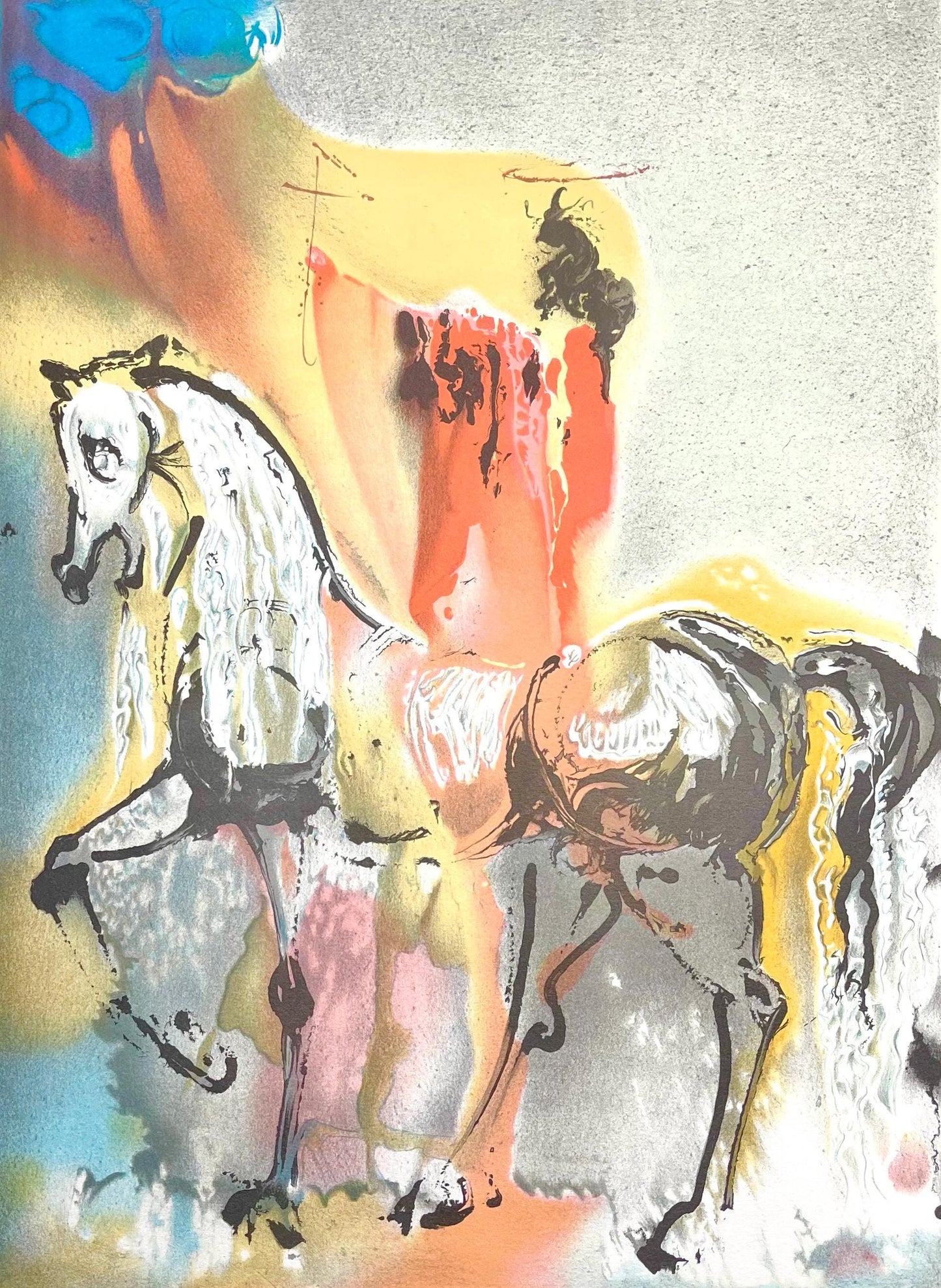 Salvador Dali, Le Chevalier Chrtien, Les Chevaux De Dali, Fac-Simile Signed, Lithograph (After)