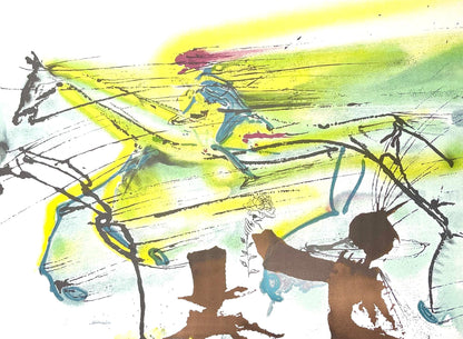 Salvador Dali, Le Cheval De Course, Les Chevaux De Dali, Fac-Simile Signed, Lithograph (After)