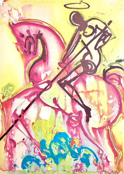 Salvador Dali, Saint-Georges, Les Chevaux De Dali, Fac-Simile Signed, Lithograph (After)