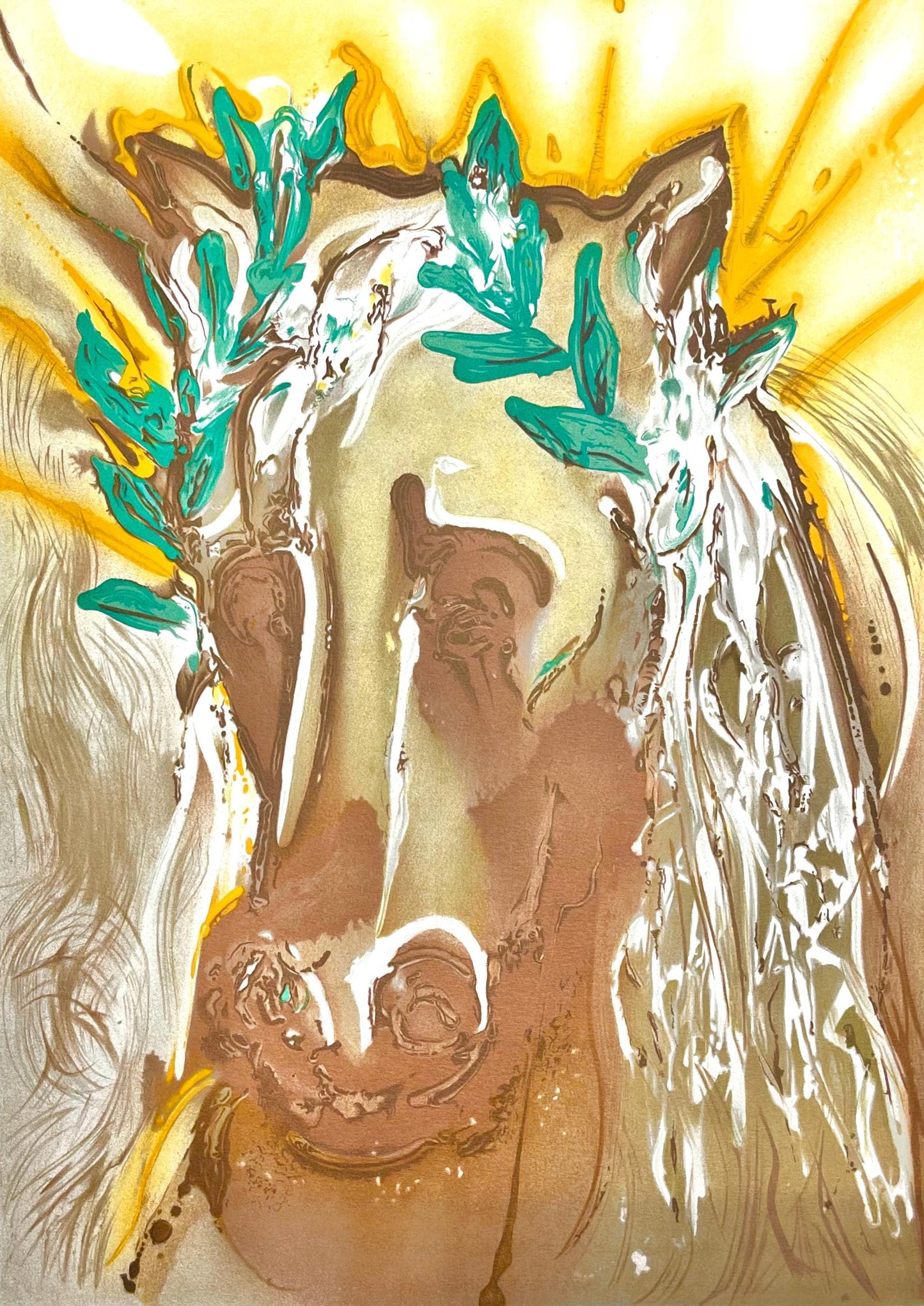 Salvador Dali, Le Cheval Du Printemps, Les Chevaux De Dali, Fac-Simile Signed, Lithograph (After)