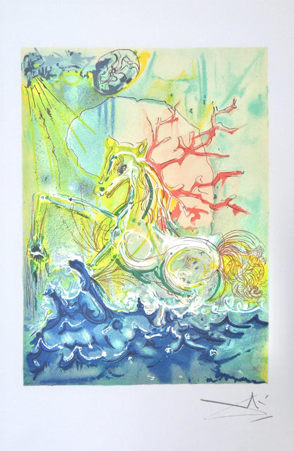 Salvador Dali, Le Cheval De Triomphe, Les Chevaux De Dali, Fac-Simile Signed, Lithograph (After)