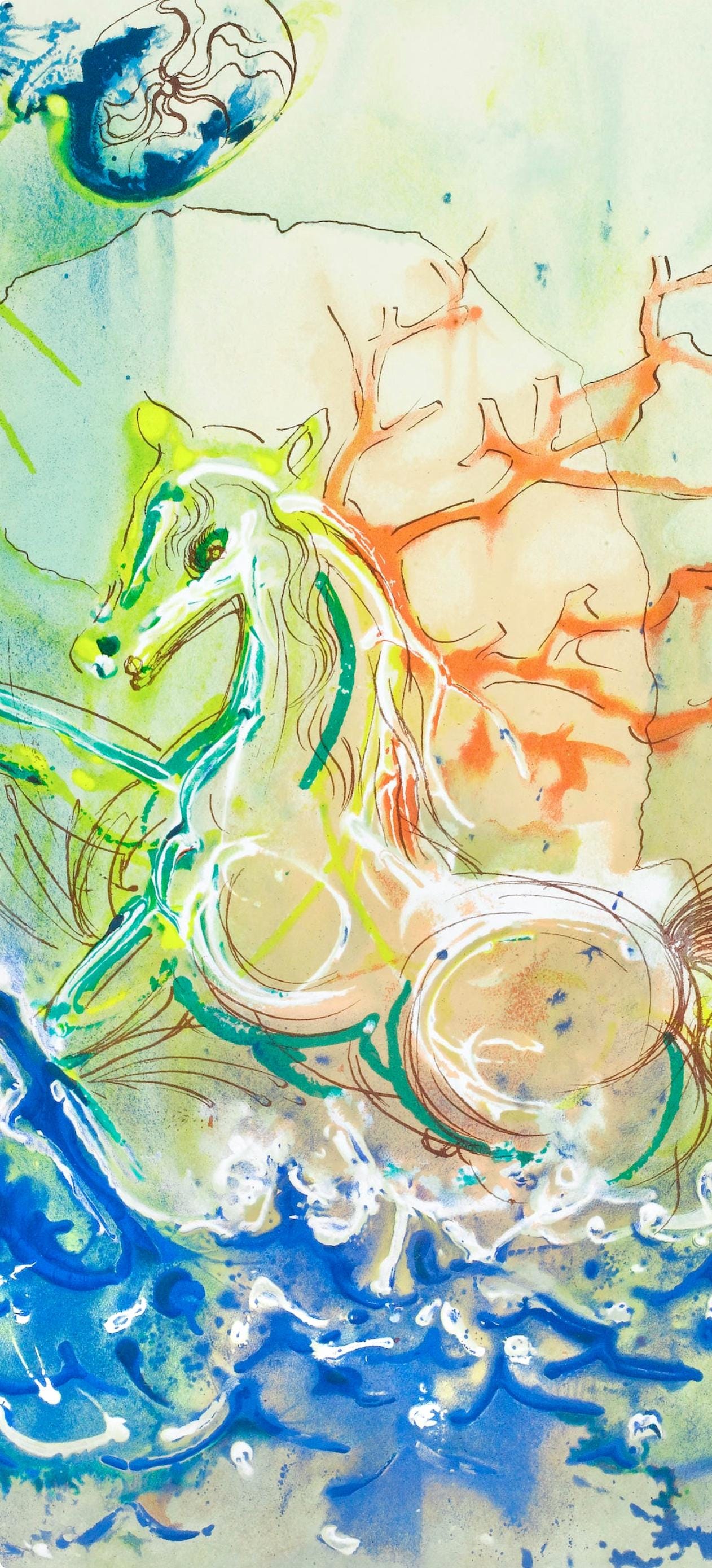 Salvador Dali, Le Cheval De Triomphe, Les Chevaux De Dali, Fac-Simile Signed, Lithograph (After)