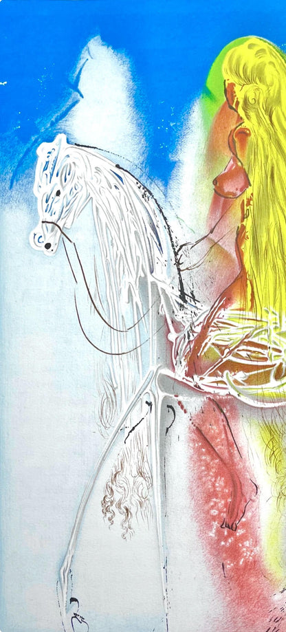 Salvador Dali, Dame Godiva, Les Chevaux De Dali, Fac-Simile Signed, Lithograph (After)