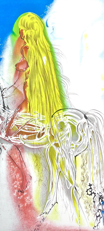 Salvador Dali, Dame Godiva, Les Chevaux De Dali, Fac-Simile Signed, Lithograph (After)