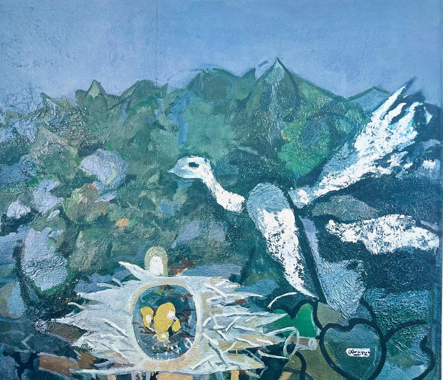 Georges Braque, Le Nid Dans Le Feuillage, L'Hommage Georges Braque, Derrire Le Miroir, Lithograph