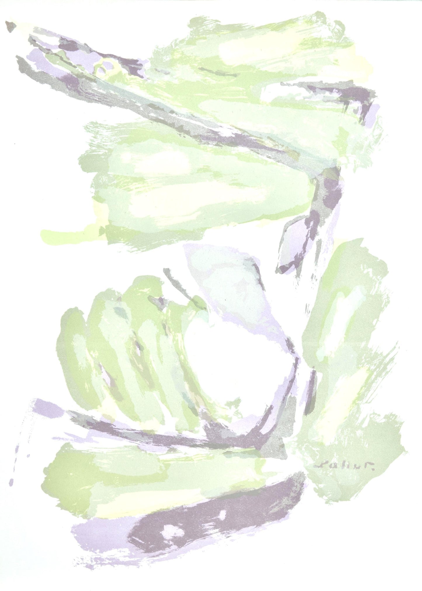 Pierre Pallut, Composition, L'Hommage Georges Braque, Derrire Le Miroir, Lithograph