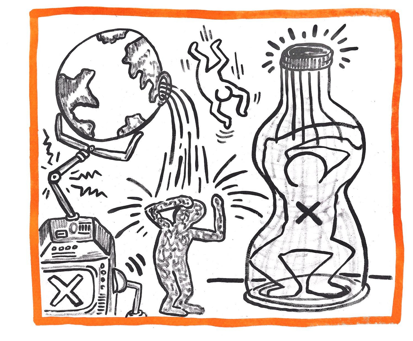 Keith Haring, Composition, Against All Odds, Lithograph