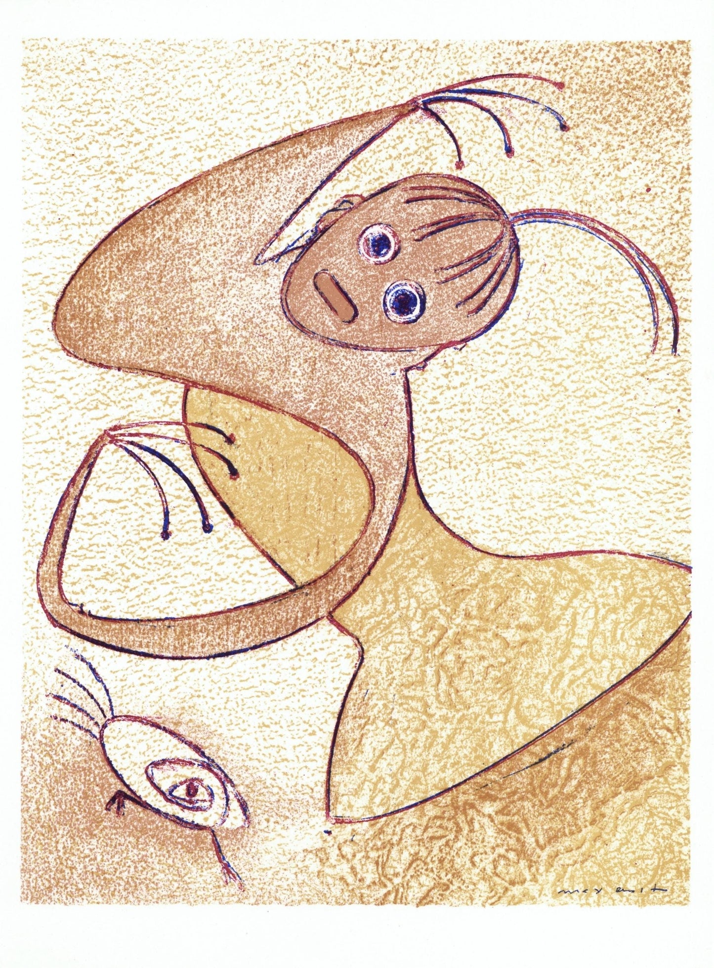 Max Ernst, Composition, San Lazzaro Et Ses Amis, Xxe Sicle, Lithograph