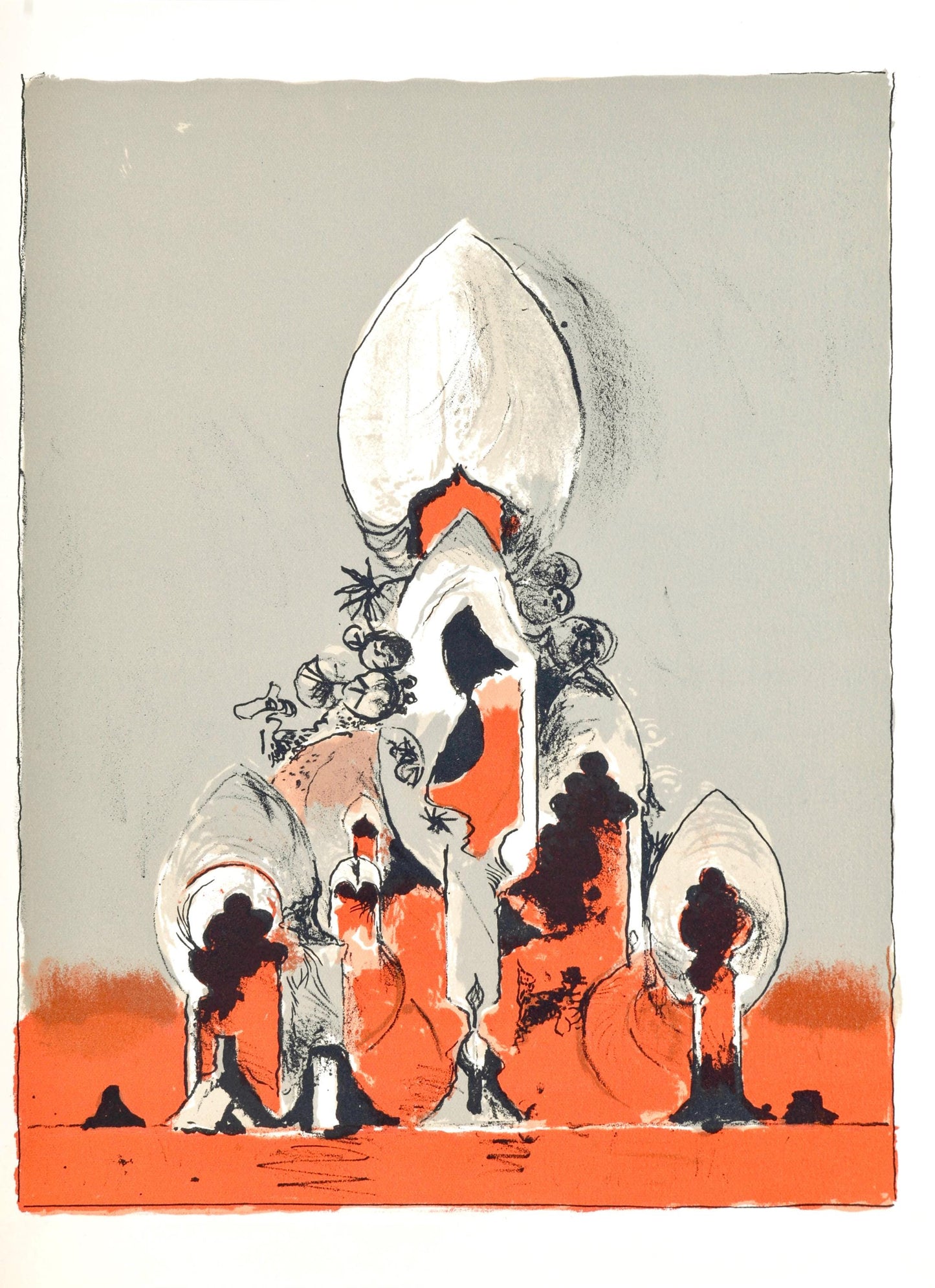 Graham Sutherland, The Cathedral I (Tassi 160), San Lazzaro Et Ses Amis, Xxe Sicle, Lithograph