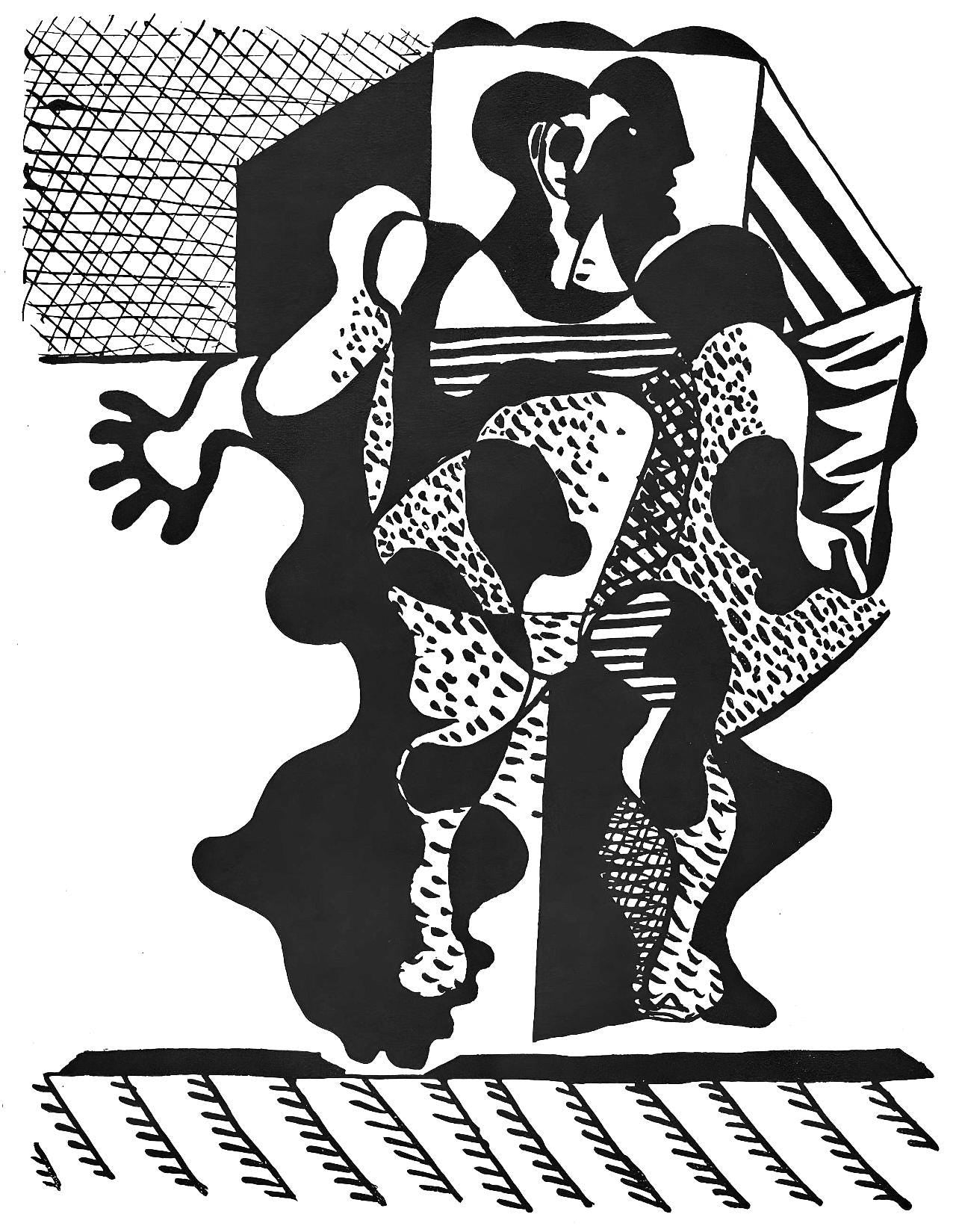 Pablo Picasso, Composition (Monod 10485), Hlne Chez Archive De Illustrations De Pablo Picasso,