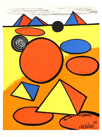 Alexander Calder, Composition, San Lazzaro Et Ses Amis, Xxe Sicle, Lithograph