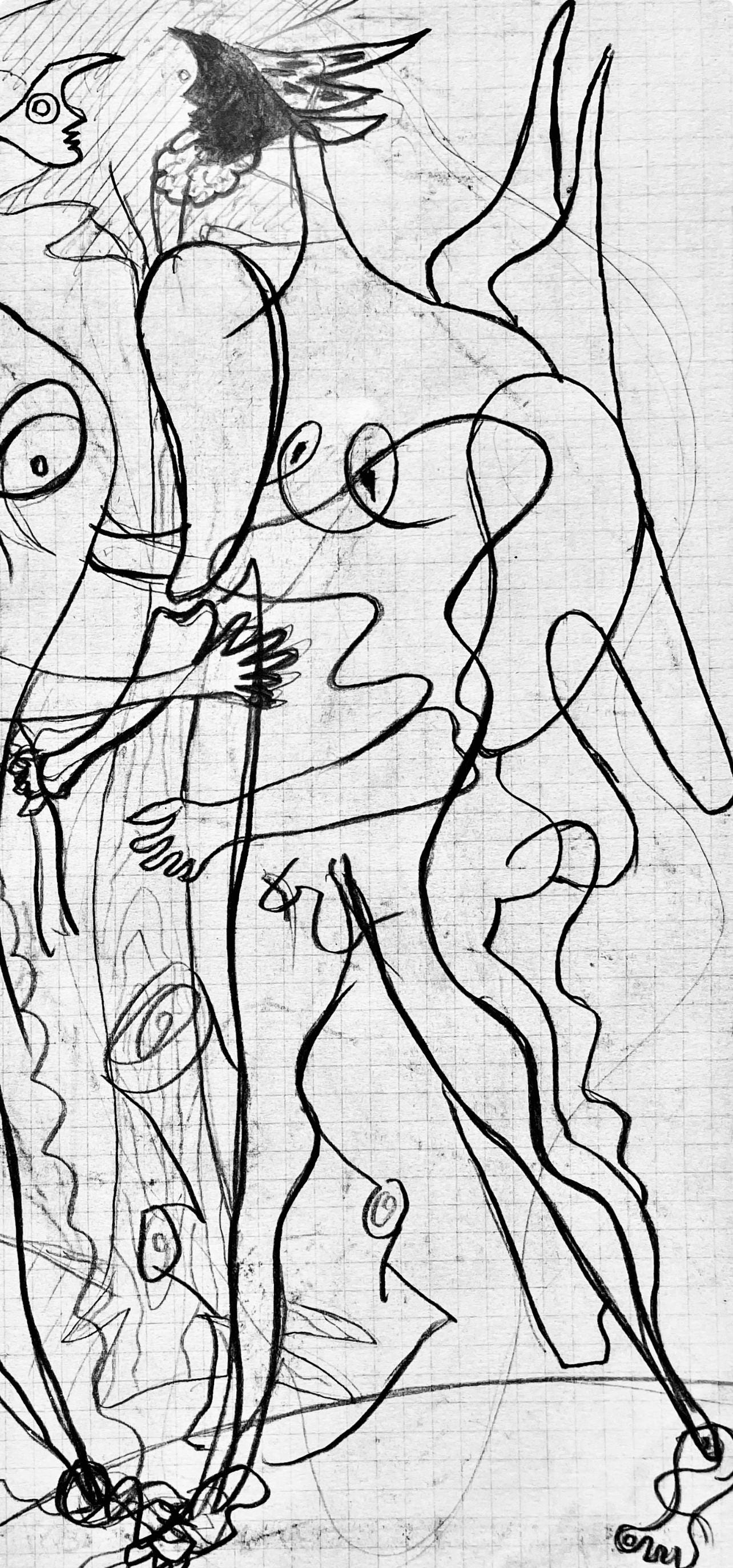 Georges Braque, Composition, Hsiode, Thogonie, Derrire Le Miroir, Lithograph