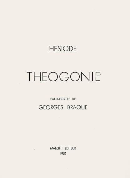 Georges Braque, Composition, Hsiode, Thogonie, Derrire Le Miroir, Lithograph