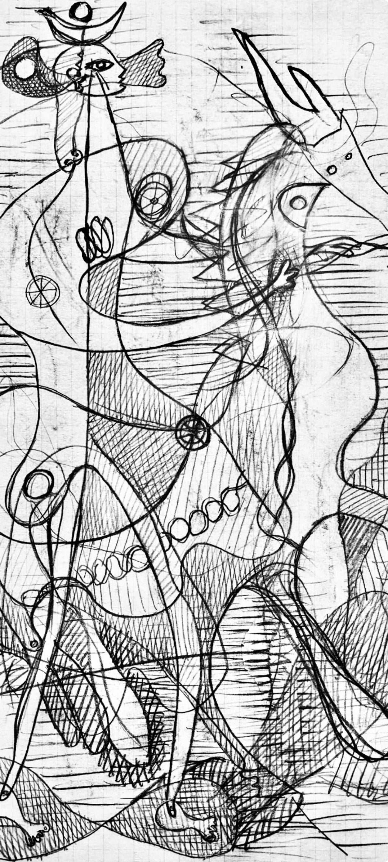 Georges Braque, Composition, Hsiode, Thogonie, Derrire Le Miroir, Lithograph