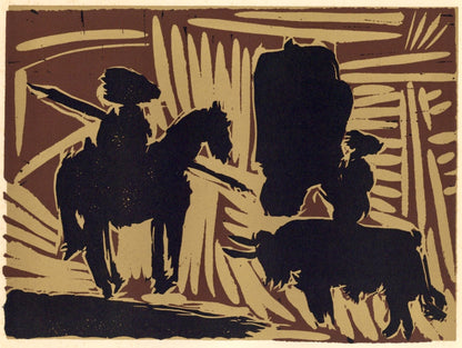 Pablo Picasso, Avant La Pique (Orozco 214), Grabados Al Linleo, Linocut