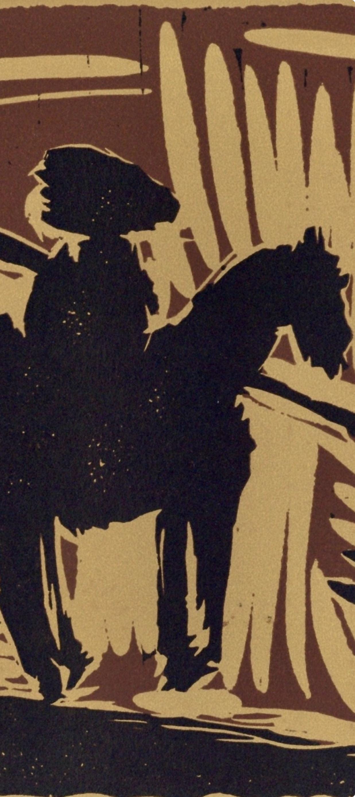 Pablo Picasso, Avant La Pique (Orozco 214), Grabados Al Linleo, Linocut