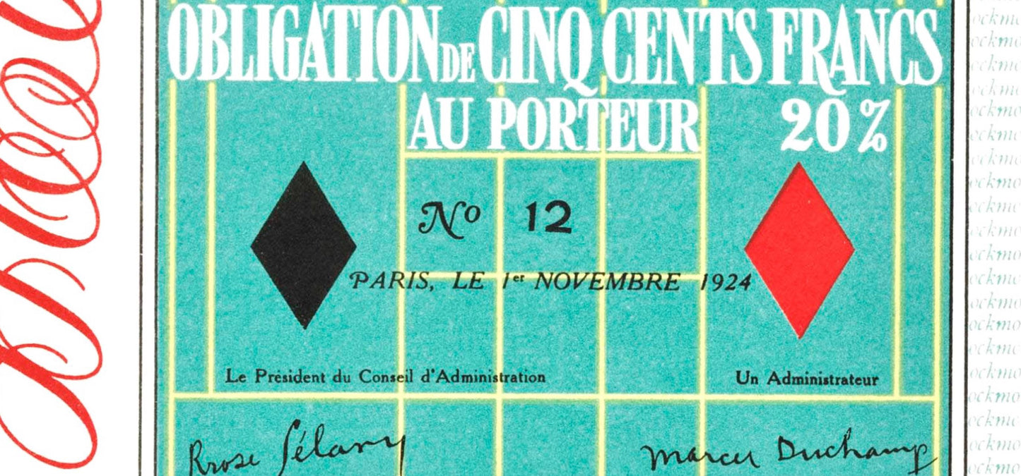Marcel Duchamp, Bond de Monte-Carlo (Schwarz 406), Socit internationale d'art XXe sicle, Lithograph