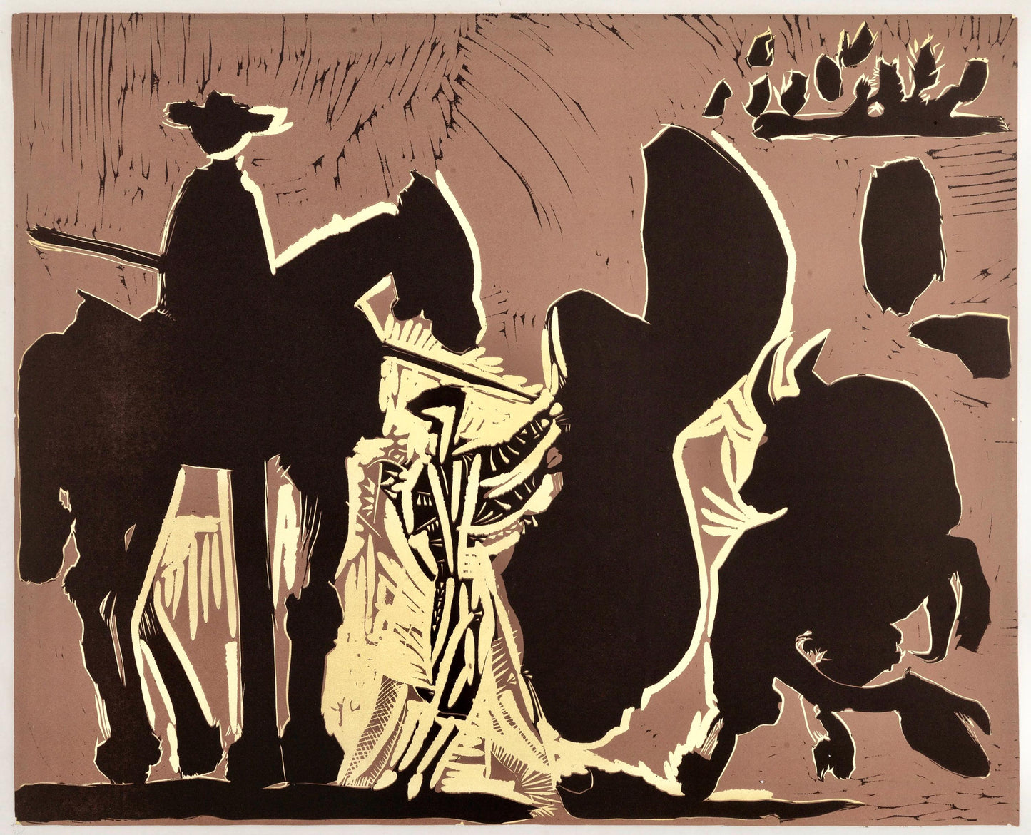 Pablo Picasso, Avant La Pique (Orozco 214), Grabados Al Linleo, Linocut