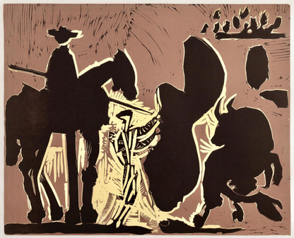 Pablo Picasso, Avant La Pique (Orozco 214), Grabados Al Linleo, Linocut