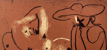 Pablo Picasso, Femme Couche Et Homme (Orozco 214), Grabados Al Linleo, Linocut