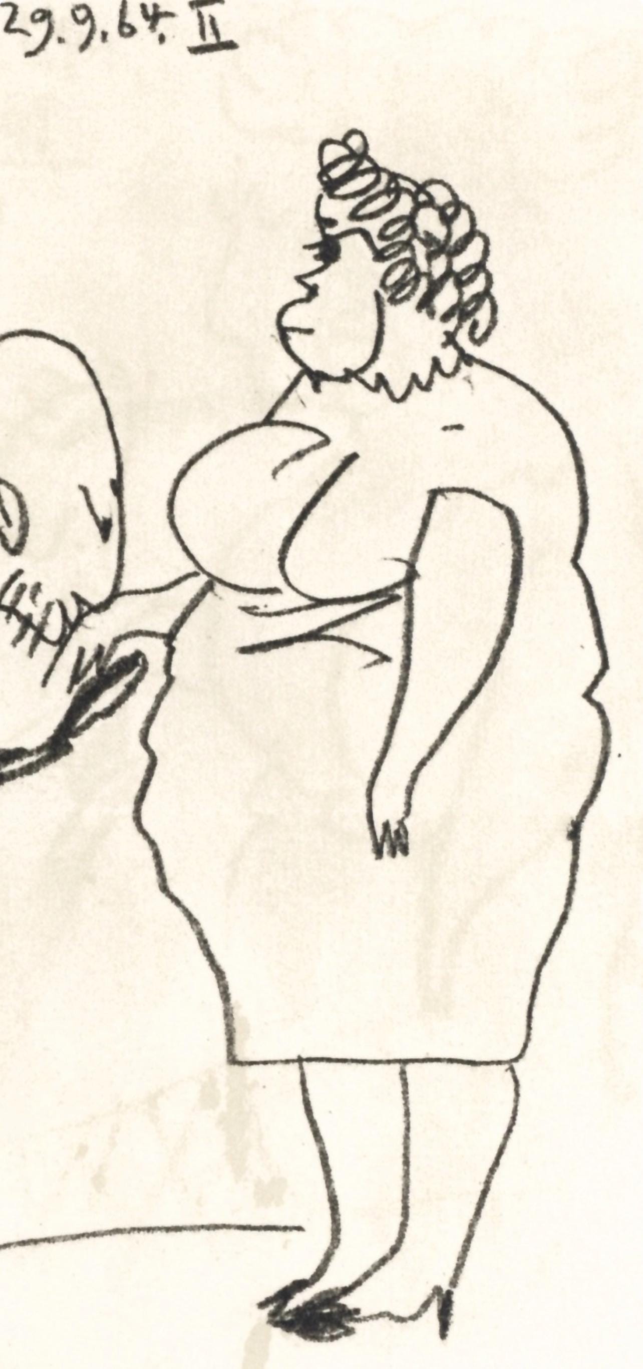 Pablo Picasso, 29.9.64. Ii (Cramer 148), Le Got Du Bonheur, Mixed Media Lithograph