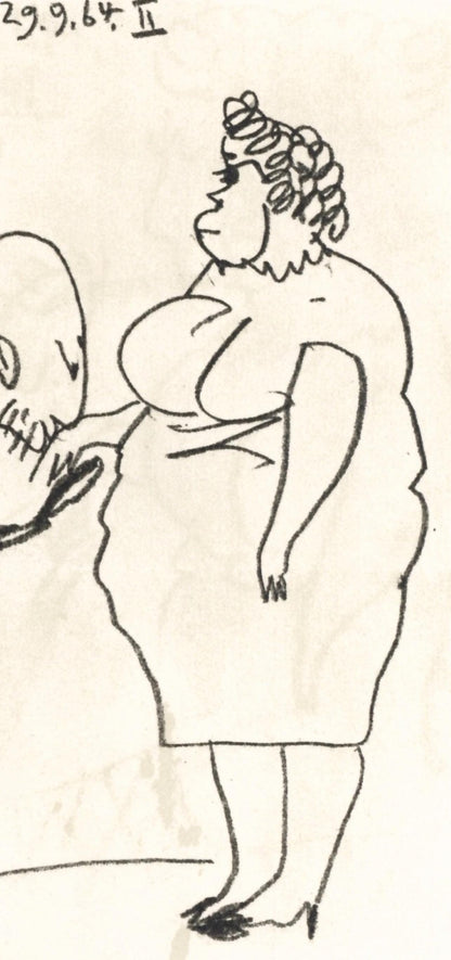 Pablo Picasso, 29.9.64. Ii (Cramer 148), Le Got Du Bonheur, Mixed Media Lithograph