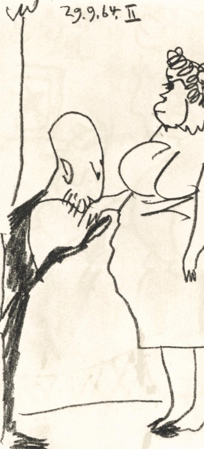 Pablo Picasso, 29.9.64. Ii (Cramer 148), Le Got Du Bonheur, Mixed Media Lithograph