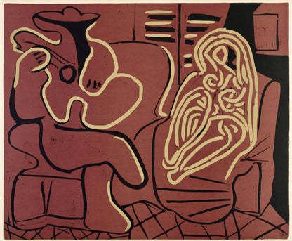Pablo Picasso, Femme Dans Un Fauteuil (Orozco 214), Grabados Al Linleo, Linocut