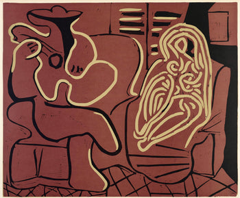 Pablo Picasso, Femme Dans Un Fauteuil (Orozco 214), Grabados Al Linleo, Linocut